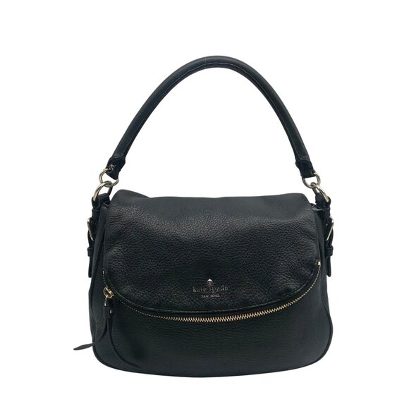 Kate Spade Black Pebbled Leather Cobble Hill Devin Satchel Bag - Picture 1 of 11